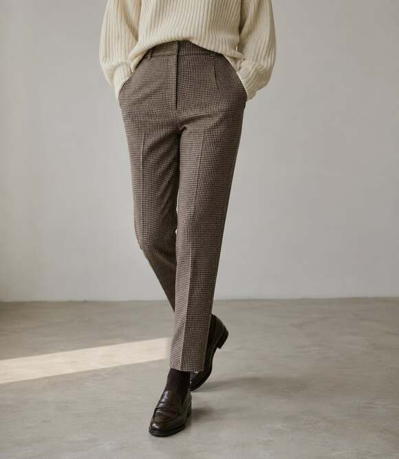 Rafaella Pants - Rafaella Women's Brown Plaid Trousers Size 10